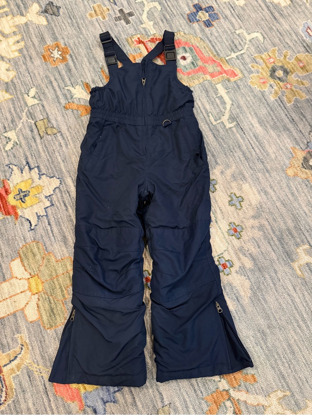 Lands' End Snow Bibs pants Kids 6x Blue Grow-A-Longs Warm Winter Pant Suit